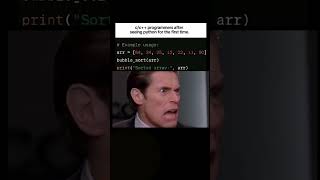 C/C++ Programmers after seeing python for 1st time #programming #coding #programmerb #python