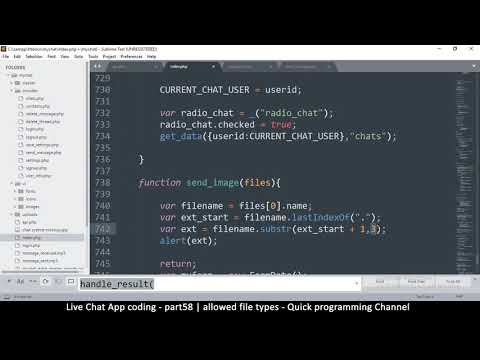 Live chat app | Part58 Allowed file types | Javascript, AJAX, HTML, CSS, JSON, PHP, MYSQL Tutorial