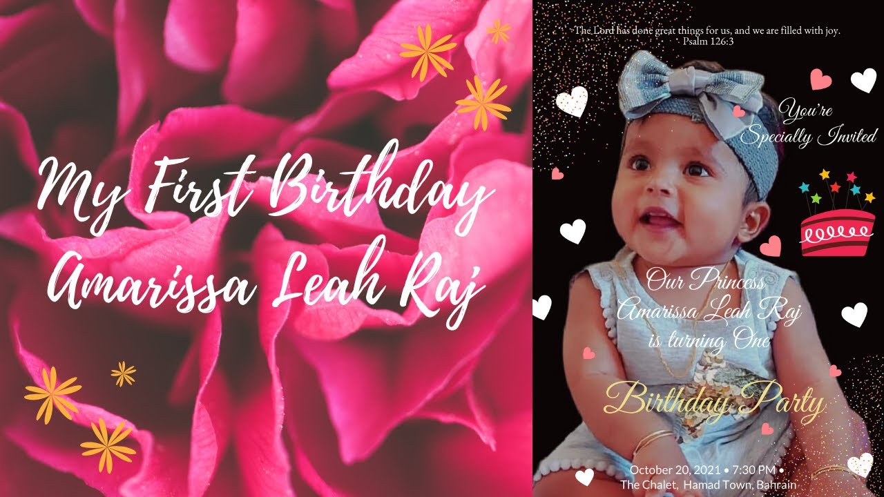 AMARISSA LEAH RAJ FIRST BIRTHDAY - YouTube