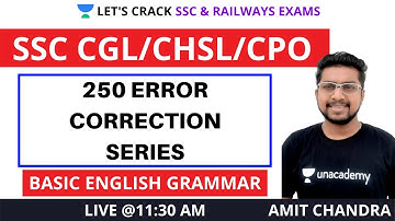 25O Error Corrections Series (Part-3) | SSC CGL/CHSL/CPO 2021 | Amit Chandra