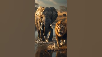The True Power of the Wild! When a Lion Regrets Challenging an Elephant!🌍🔥 #shorts
