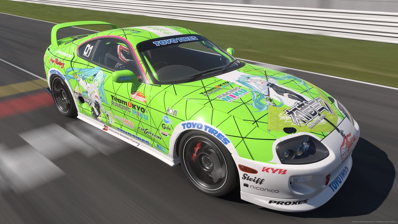 グランツーリスモSPORT GT7 グランツーリスモ 7 TOYOTA 80 Supra & 2022 初音ミク 痛車 - YouTube