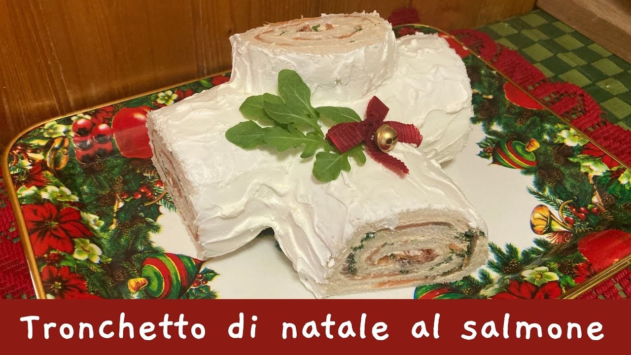 Tronchetto di Natale salato al salmone - RICETTA SENZA COTTURA FACILE E VELOCE