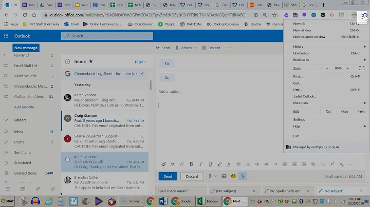 Outlook - how to turn on spell check
