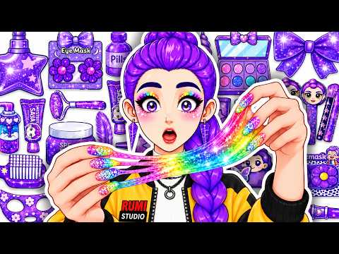 DIY de Papel ✨ Rumi Nails Art Dumpling🌈 Rumi x Jinu Love Story Maquiagem ASMR - Kpop Demon Hunters