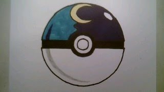 how to draw the Moon Ball Pokemon Pokeball Go 3D Doodle Sketch Easy Step By Tutorial Iphone Game screenshot 4