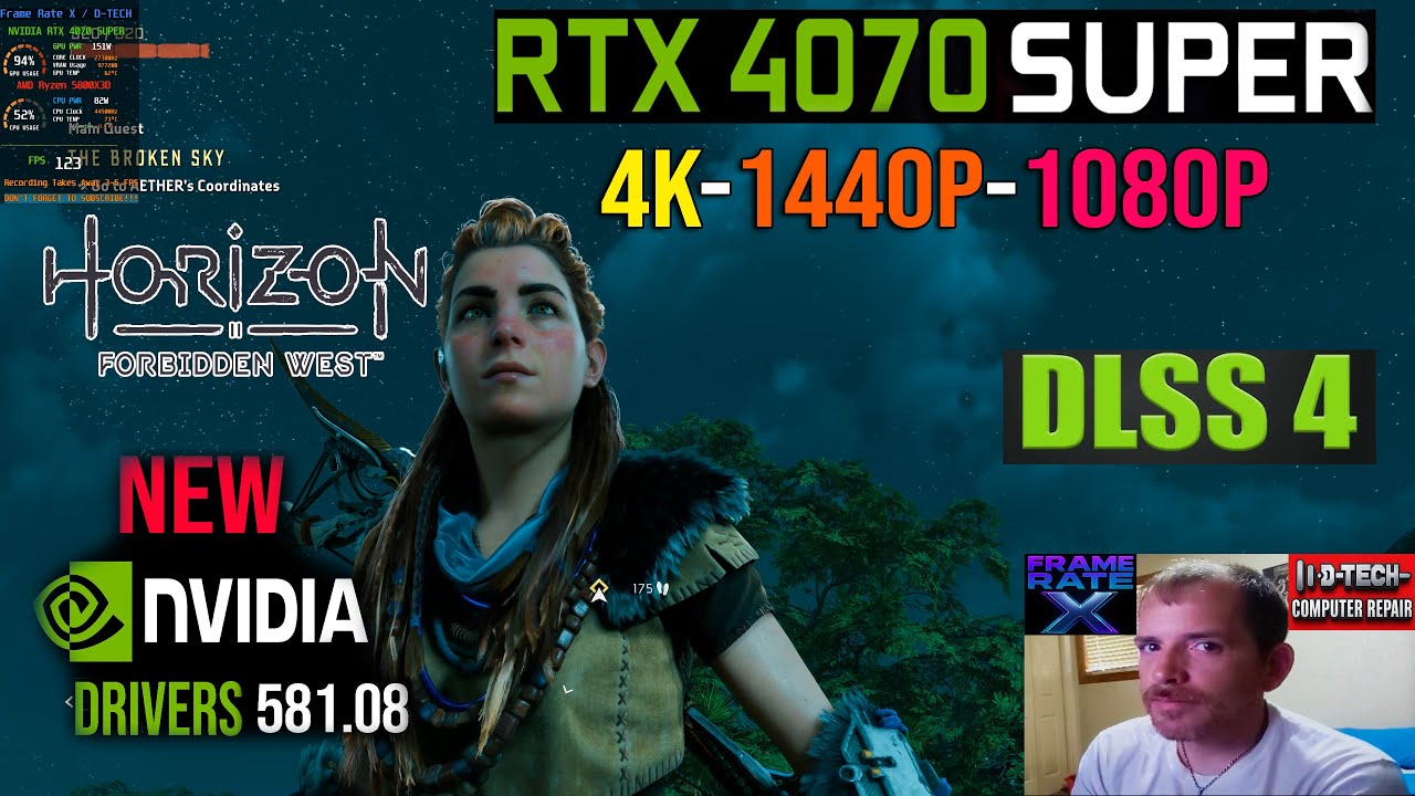NEW NVIDIA 581.08 Drivers | Horizon Forbidden West | 4K, 1440p, 1080p | RTX 4070 SUPER | DLSS 4