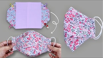 EASY! Just fold the corners to make 3D Face Mask with Filter Pocket