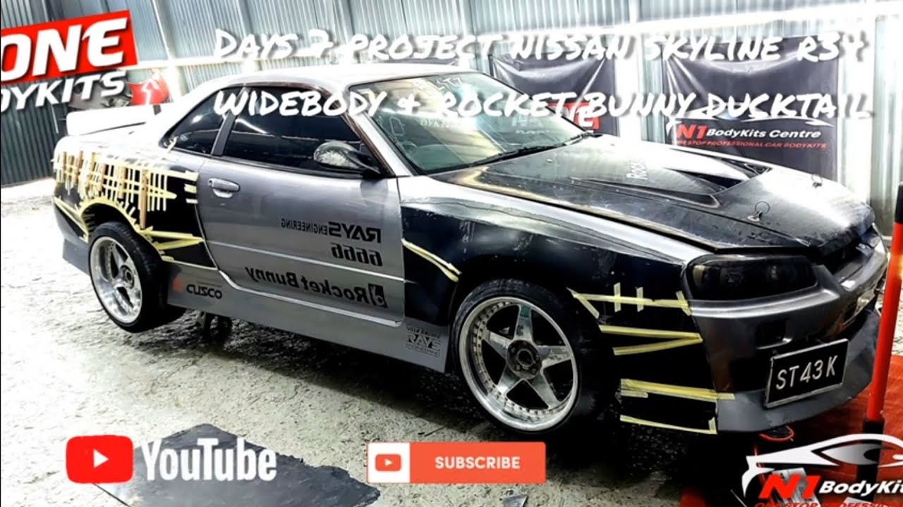 Days 7 project nissan skyline r34 widebody & rocket bunny Spoiler ducktail.