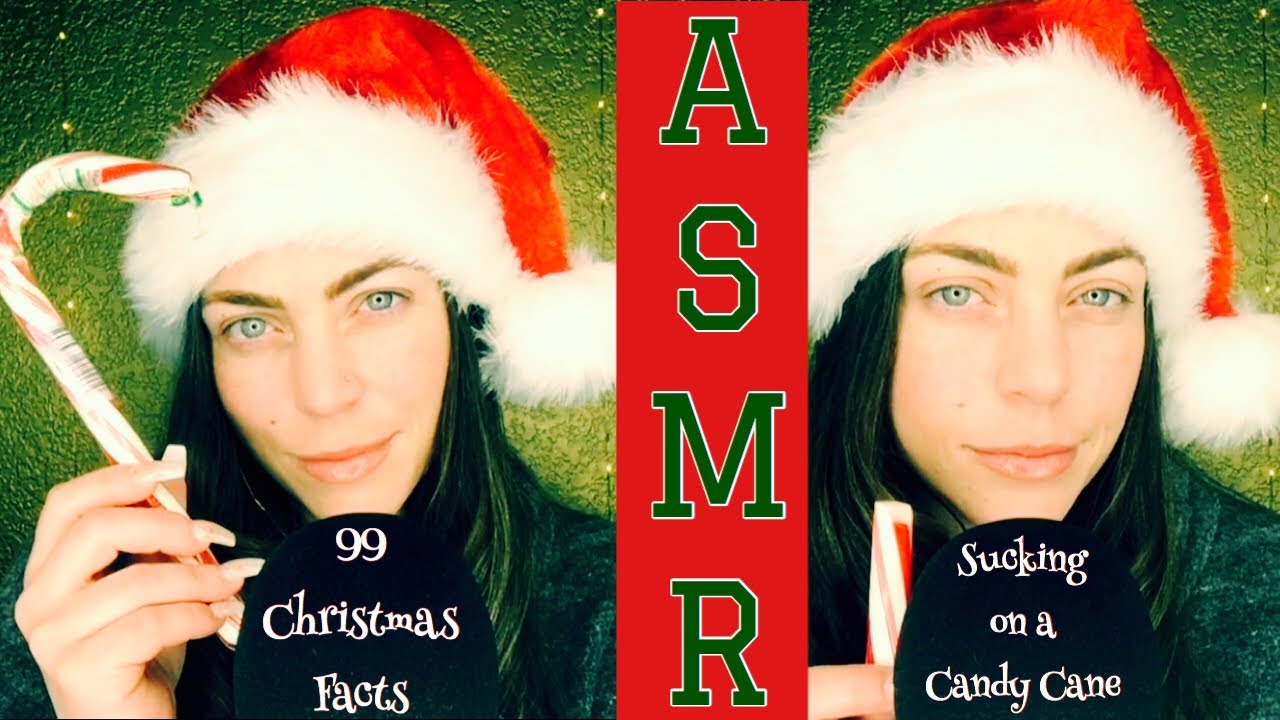 ASMR 🎁 99 Christmas Facts Whispered Ear to Ear | Candy Cane Licking | UpClose Breathy Mouth Sounds