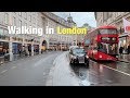 London Walking In The Rain | Piccadilly | Green Park | Knightsbridge | Oxford Street.