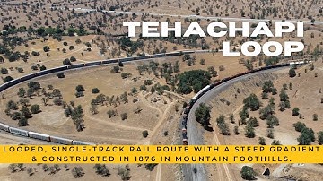Tehachapi Loop Drone Video 2021 summer Two Trains