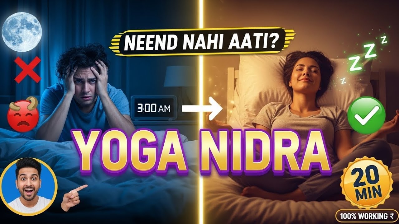 Neend Nahi Aati? Yoga Nidra for Deep Sleep | 20 Min Guided Meditation in Hindi