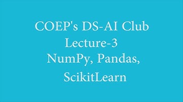 NumPy, Pandas and ScikitLearn for ML
