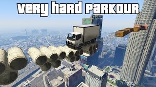 GTA 5 Online - Very Hard Parkour in Truck (Fun Modded Race)