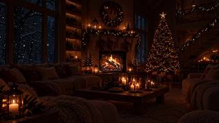 Soft Piano by the Fireplace | Snowy Winter Ambience for Deep Sleep, Study, Relaxation