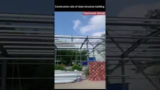 Construction site of steel structure building