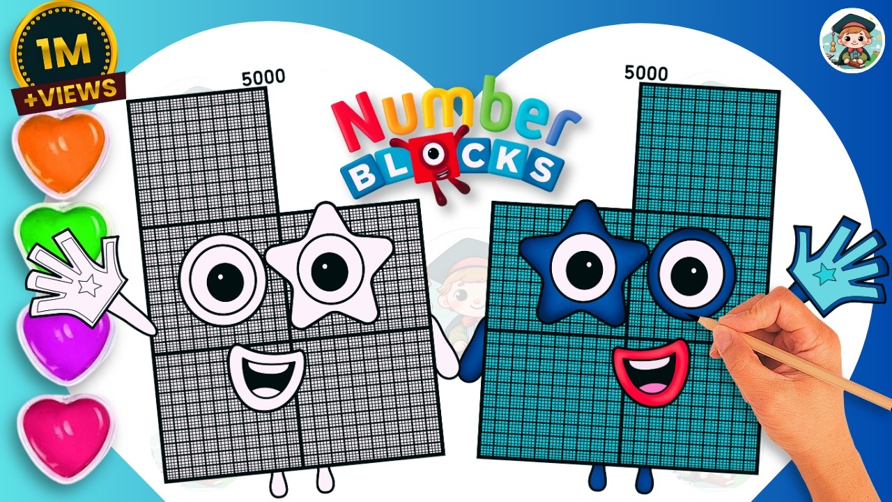 How To Draw Numberblock 5000 Coloring🌈 - Learn to draw Numberblock 5000 Coloring for kids