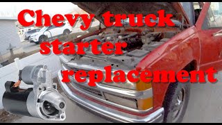 Changing the starter on a 1996 Chevy 3500 1 ton 7.4L v8 Vortec truck.