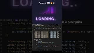 Power of CSS 🔥| You’ve Never Seen a Loader Like This! #css #codingshortvideo #html#js #css3html5