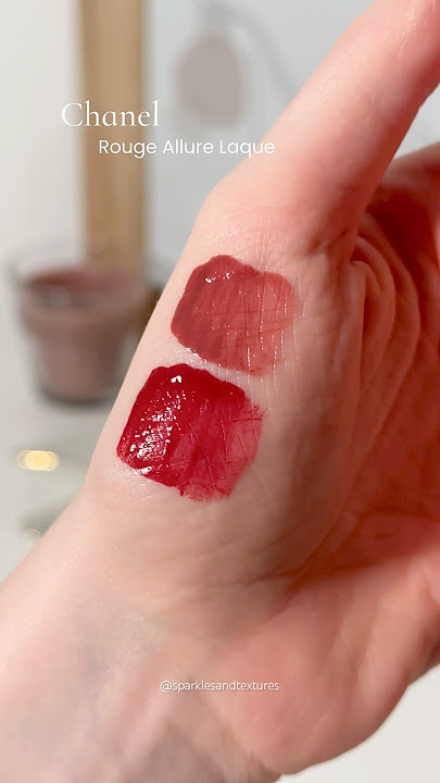 Chanel Rouge Allure Laque swatches: 63 Ultimate, 72 Iconique ♥️ #makeup #beauty #trending