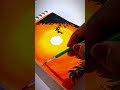 Beautiful Sunset Silhouette Painting | Acrylic Painting#shorts #trendingshorts #ashudrawingarts #art