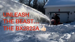 #90 I Unleashed the Beast  see the Kubota BX2822A Snowblower in Action