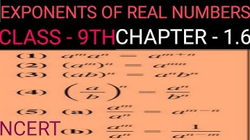 EXPONENTS OF REAL NUMBERS || CLASS - 9 || EXERCISE- 1.6 || MATH BUSTERS || 🔥🔥