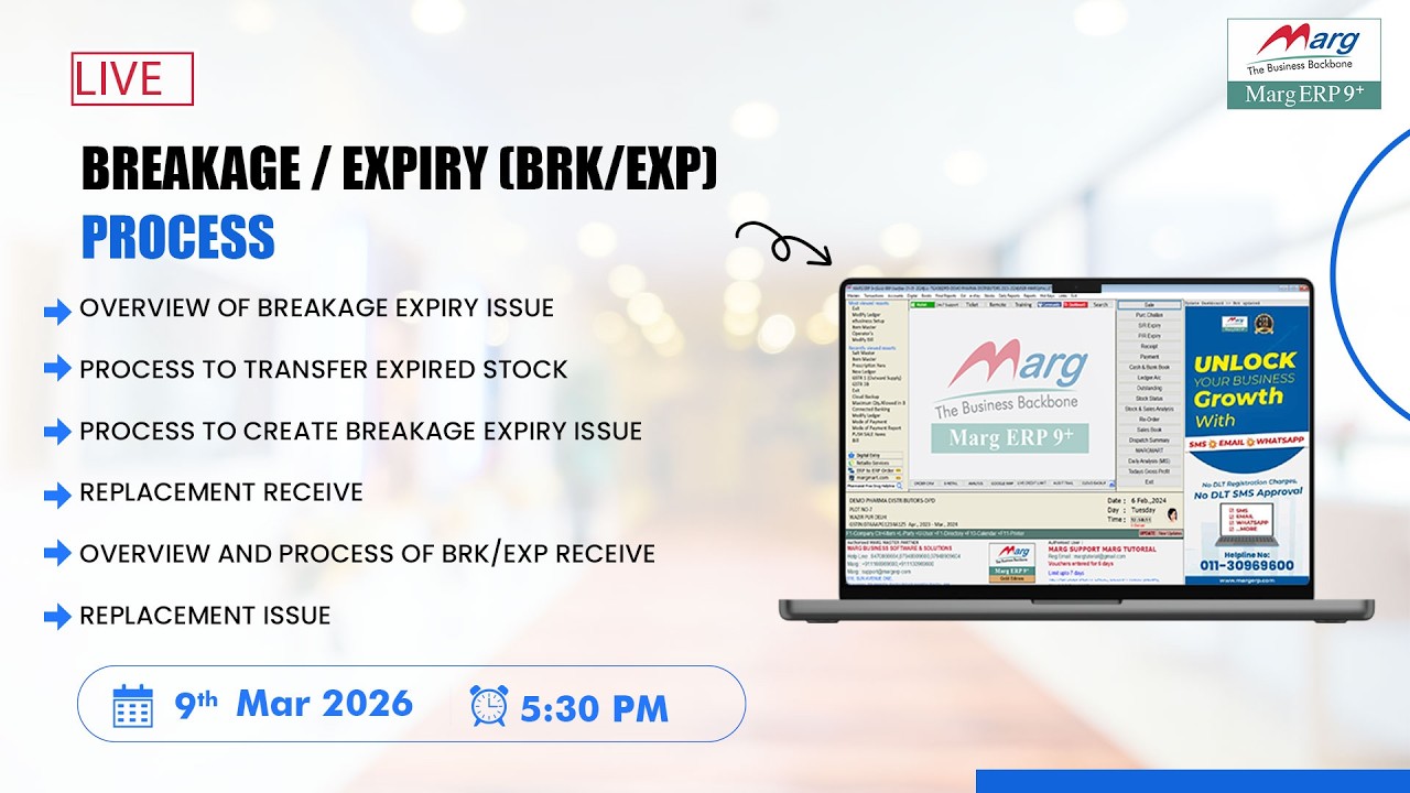 Breakage / Expiry (BRK/EXP) Process| Complete Workflow in Marg ERP