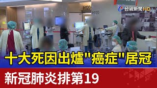 十大死因出爐癌症居冠  新冠肺炎排第19