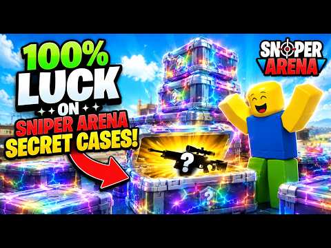 Thumbnail for 100 Secret Case 100% Luck *INSANE PULLS*... (Sniper Arena Roblox)