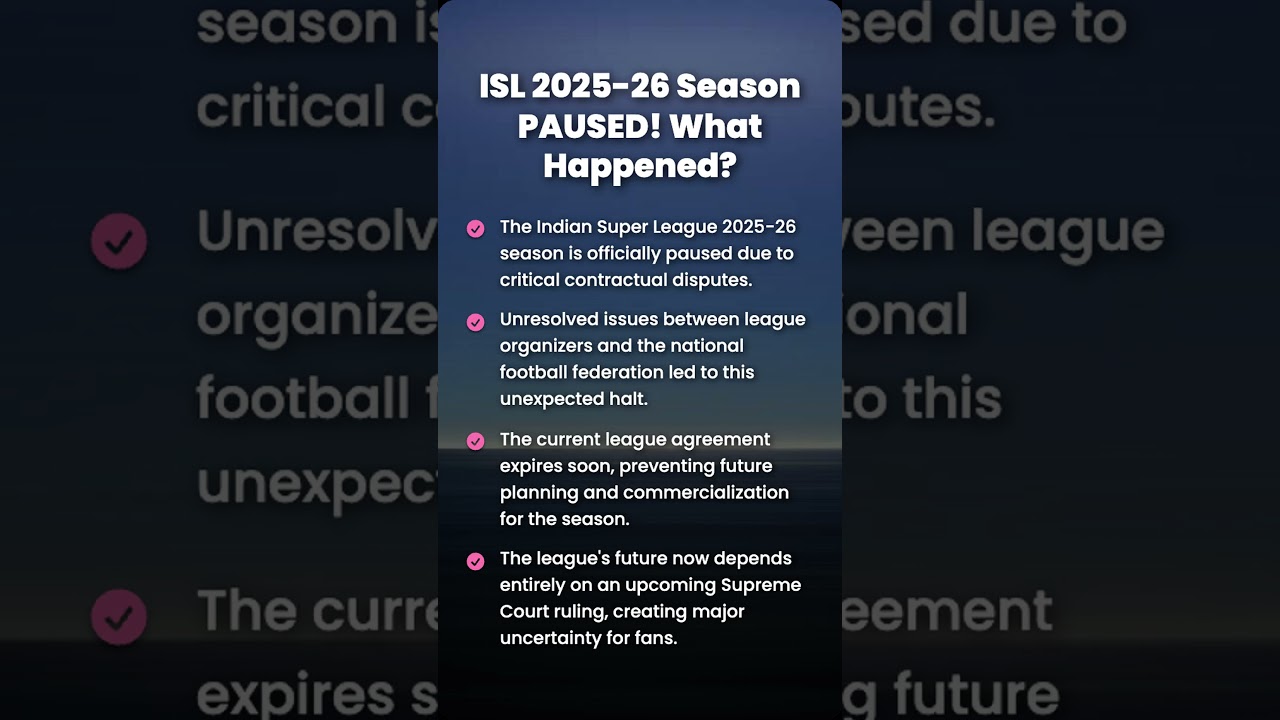ISL 2025-26 Season PAUSED: Future Uncertain?
