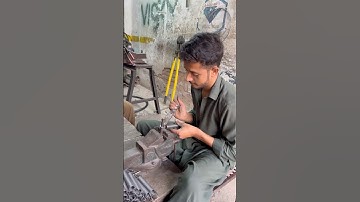 Young worker turning spring hooks by hand tools #diy #shortvideo