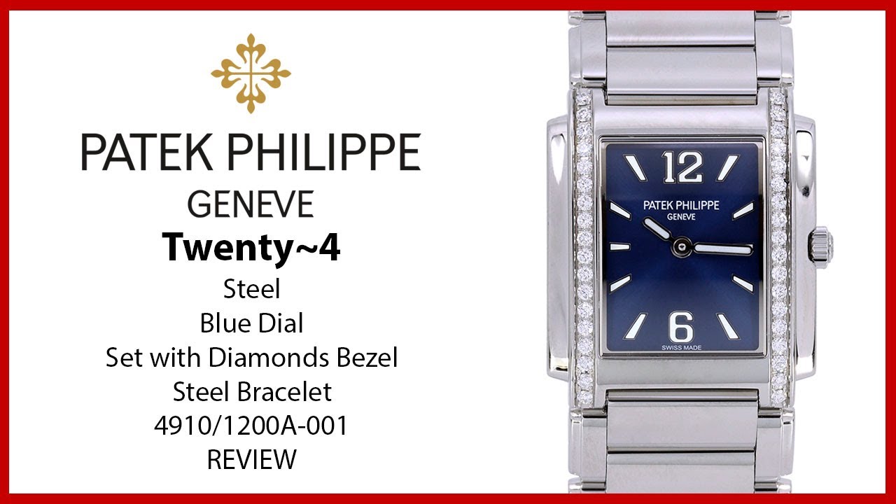 Patek Philippe Twenty~4 Blue Sunburst Dial Diamond Bezel 4910 