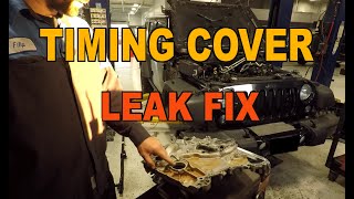 Jeep 3.6 Pentastar Timing Cover Oil Leak Fix by TDR Auto 35,427 views 3 years ago 49 minutes