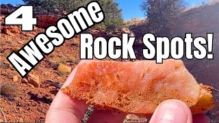 ROCKHOUNDING Arizona & Utah  4 GREAT Spots Hunting Obsidian, Agate, Serpentinite and SALT!