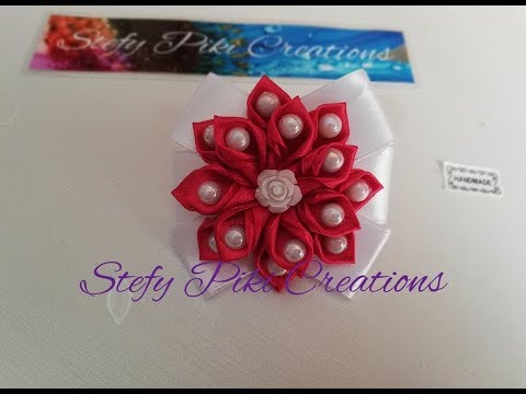 🌼How to make // Kanzashi flower #17 🌼 // D.I.Y // HandMade // Tutorial fiore in raso 🍀