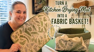 DIY Basket from a drying mat in under 10 minutes. Christmas in July. 