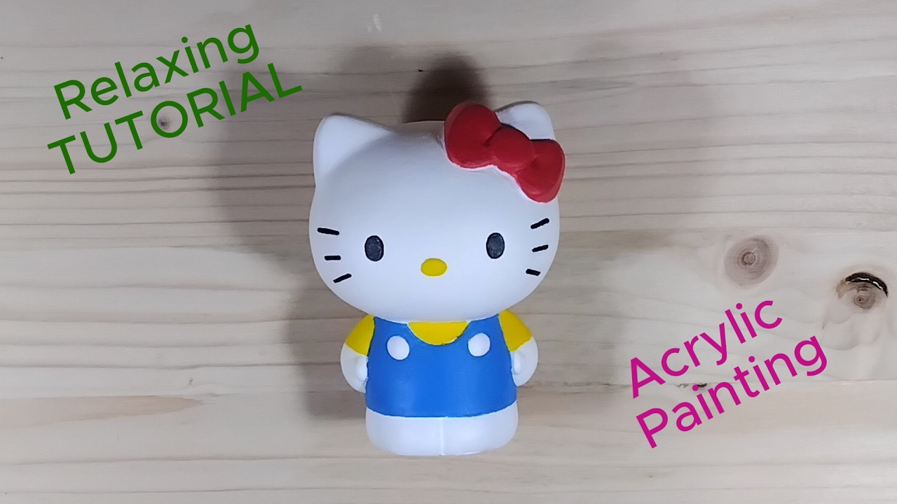 DIPINGERE una statua in gesso di Hello Kitty con colori acrilici...Tutorial con musica classica