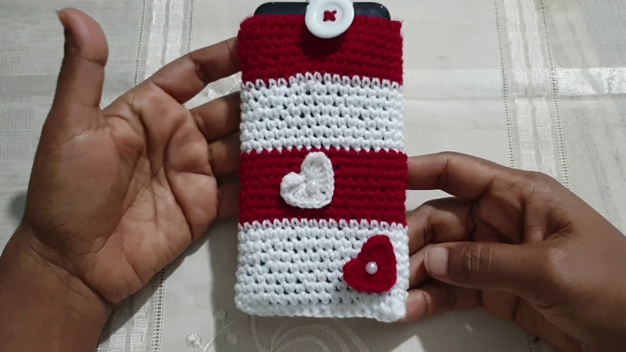 පොන් කවර් එකක් තනියම ගොතමු 🌹easy crochet phone cover❤
