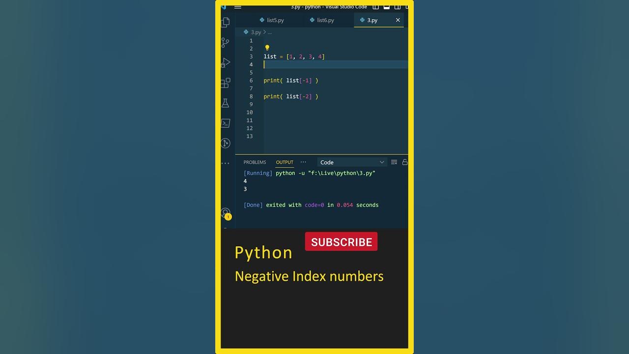 Python For Beginners, Python Lists (Negative Index), Learn Python ...