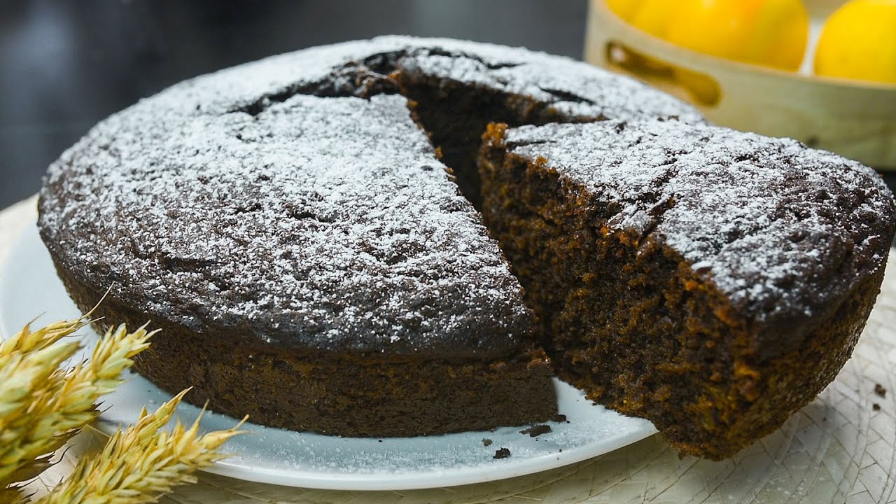 Schokoladenkuchen mit geriebenen Äpfeln! Der Kuchen fällt sehr saftig ...