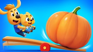 giant pumpkin harvesting fun useful stories kids cartoon