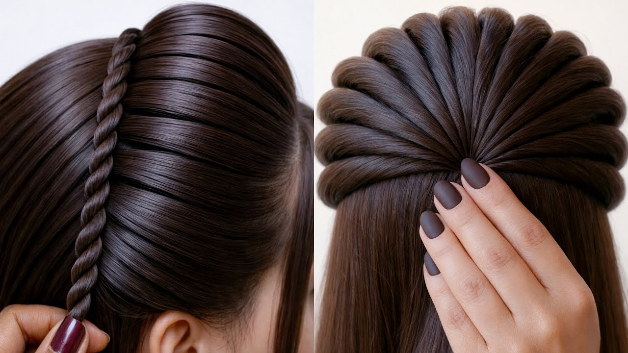 Новая красивая прическа - Новейшая прическа для девушек | Дизайн прически | Свадебная прическа