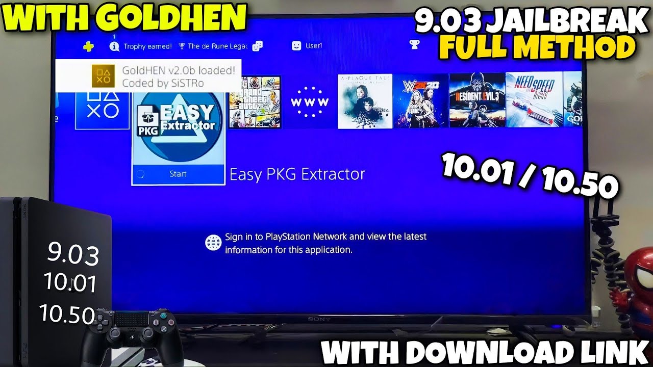 Download PS4 9.03/10.01/10.50 Jailbreak with GoldHEN How to jailbreak PS4