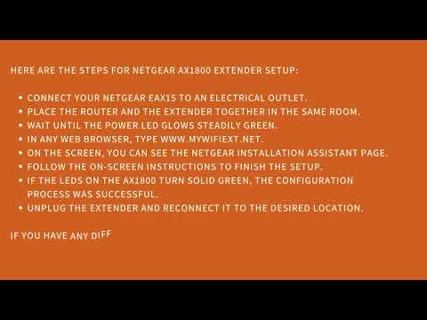 Netgear AX1800 Extender Setup