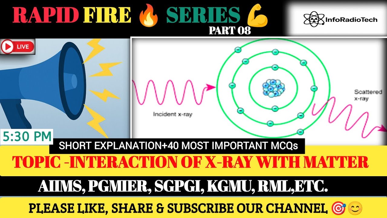 "X-Ray Interaction with Matter 🔥 | Full Explanation + 40 Most Important MCQs | Rapid Fire 🔥 Series