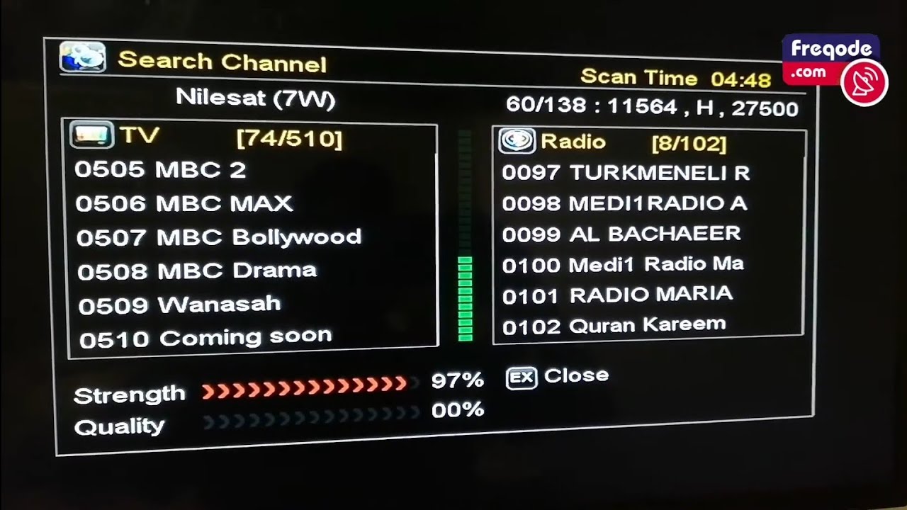 Nilesat Satellite 7W   How To Add and Scan All Frequencies   Latest Updates All Channels