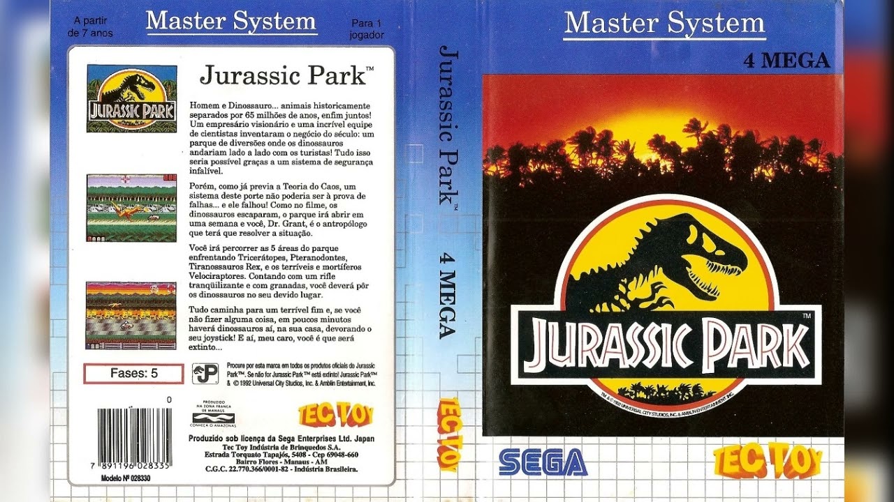 Jurassic Park (Master System): 16 - Death / 17 - Continue / 18 - Bad Ending
