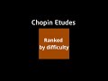 Chopin Etudes difficulty ranking (the definitive list)